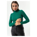 Lafaba Women's Emerald Green Turtleneck Knitwear Sweater