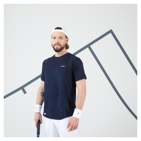 Pánske tenisové tričko s krátkym rukávom Dry Gaël Monfils tmavomodré ARTENGO