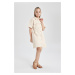 DEFACTO Girl's Gabardine Short Sleeve Dress