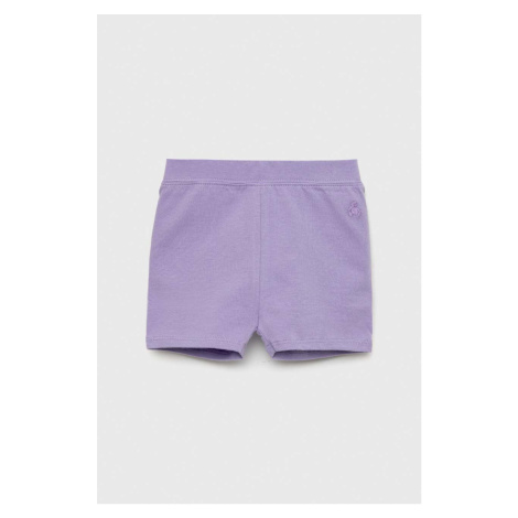 Detské krátke nohavice GAP fialová farba, jednofarebné