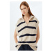 Koton Navy Blue Striped Women's Vest