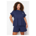 Trendyol Curve Navy Blue Koala Embroidered Single Jersey Knitted Pajamas Set