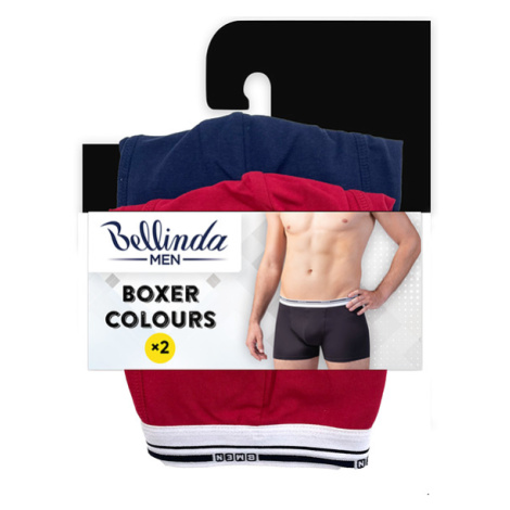 Bellinda BOXER COLOURS 2x - Dvojbalenie bavlnených boxeriek - červená - modrá