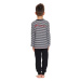 Dětské dlouhé pruhované pyžamo Doctor Nap PDU.5236 Čierno-farebná
