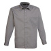 Premier Workwear Pánska košeľa s dlhým rukávom PR200 Dark Grey -ca. Pantone 431