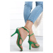 Zelené sandále na tenkom podpätku Sonia