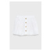 Dievčenská bavlnená sukňa United Colors of Benetton biela farba, mini, áčkový strih