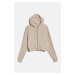 SVETER GANT SHIELD CROPPED CABLE ZIP HOODIE EGGSHELL