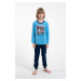 Boys' Pajamas, Long Sleeves, Long Pants - Blue/Navy Blue