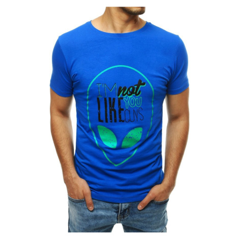 Blue men's T-shirt with print RX4156 DStreet
