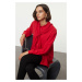 Trendyol Red Shoulder Shawl Detailed Oversize Wide Fit Shirt