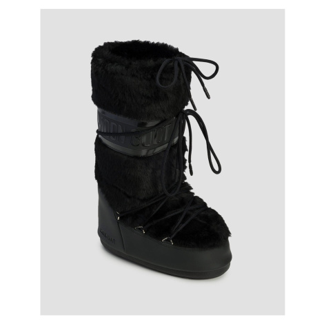 Dámske čierne Snehule Moon Boot Icon Faux Fur