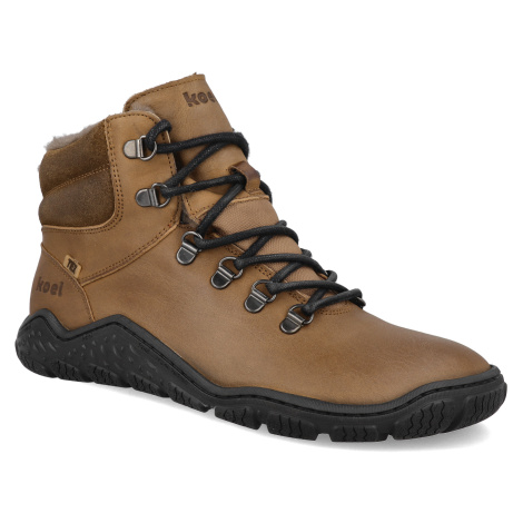 Barefoot dámske zimné outdoorové topánky Koel - Rika Lambswool Cognac hnedé