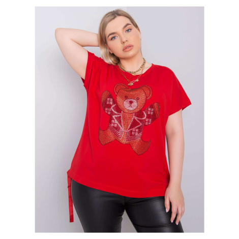 Red oversize blouse with stones