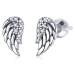Klenoty Amber Strieborné náušnice anjelské krídla Little Angel