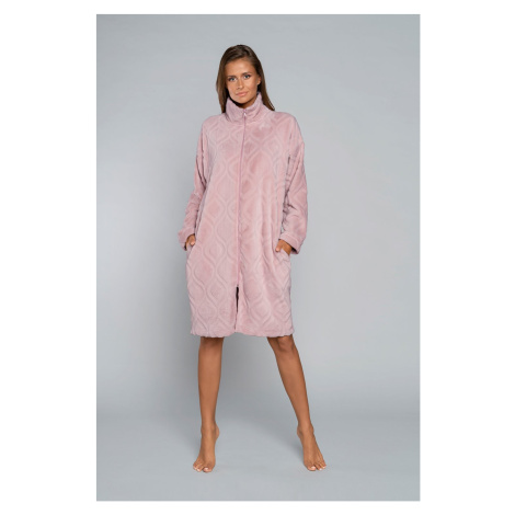 Women's Arena Long Sleeve Bathrobe - Powder Pink Italian Fashion