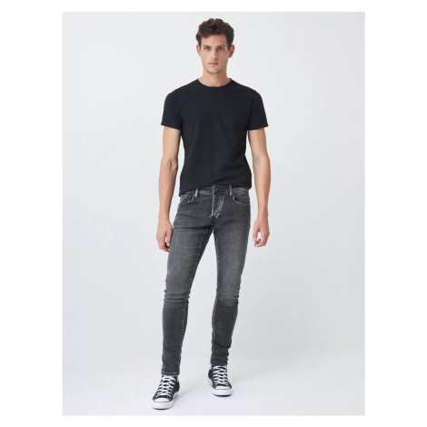 Šedé pánske skinny fit rifle Salsa Jeans