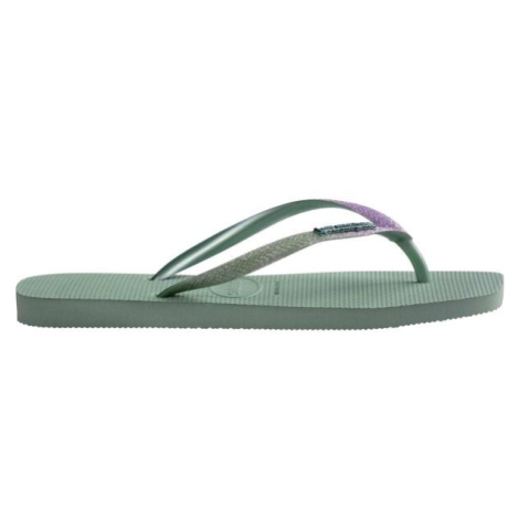 HAVAIANAS SQUARE GLITTER Dámske žabky, svetlo zelená, veľkosť 35/36