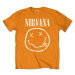 Nirvana tričko White Smiley Oranžová