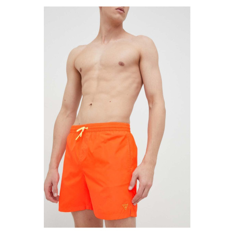 Plavkové šortky Guess oranžová farba