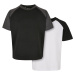 Boys Raglan Contrast Tee 2-Pack White/Black+Black/Charcoal