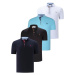 QUAD SET T8582 DEWBERRY MENS T-SHIRT-BLACK-WHITE-NAVY BLUE-CYAN