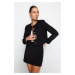 Trendyol Black Crop Woven Tweed Jacket