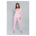 Peruvian long sleeve pyjamas, long pants - pink/pink print