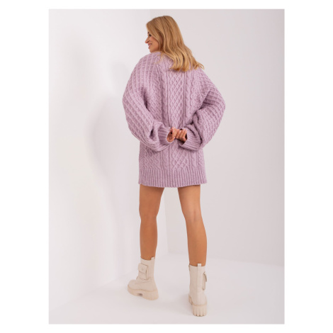 Light purple knitted mini dress