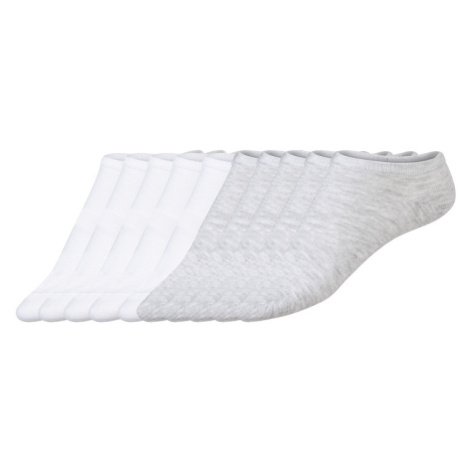 esmara® Dámske nízke ponožky, 10 párov (biela/sivá)