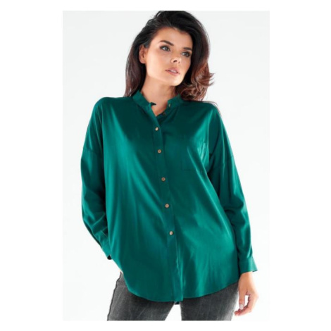 Dámska elegantná košeľa zelenej farby