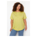 Trendyol Curve Green Button Detailed Boyfriend Knitted T-shirt