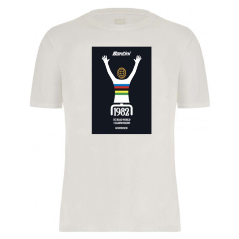 SANTINI Cyklistické tričko s krátkym rukávom - UCI GOODWOOD 1982 - biela