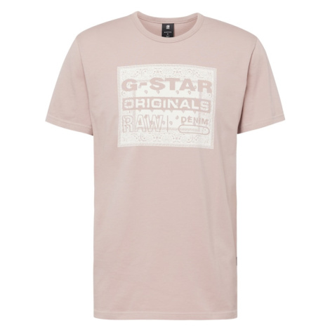 G-Star RAW Tričko 'Bandana'  svetlofialová / biela