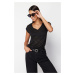 Trendyol Black V-Neck Relaxed/Comfortable Fit Knitted Blouse