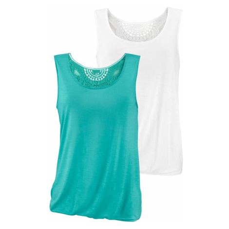 BEACH TIME Top  tyrkysová / biela Beachtime