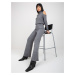 Dark gray wide knitted trousers with viscose