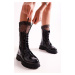 Shoeberry Women's Colette Black Wrinkled Patent Leather Boots Boots Black Wrinkled Patent Leathe
