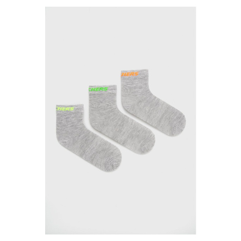 Detské ponožky Skechers 3-pak šedá farba