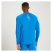 Pánske športové tričko MP Linear Mark s dlhými rukávmi a grafickou potlačou – tyrkysovo modré