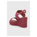 Semišové sandále Geox D PONZA dámske, ružová farba, na kline, D35GVB 00021 C8335