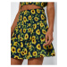 Žlto-modrá kvetovaná krátka sukňa Noisy May Sunflower
