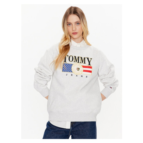 Tommy Jeans Mikina Luxe DW0DW14871 Sivá Regular Fit Tommy Hilfiger