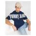 Tommy Jeans Tričko  tmavomodrá / červená / biela
