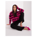 Pink and black cardigan with zipper