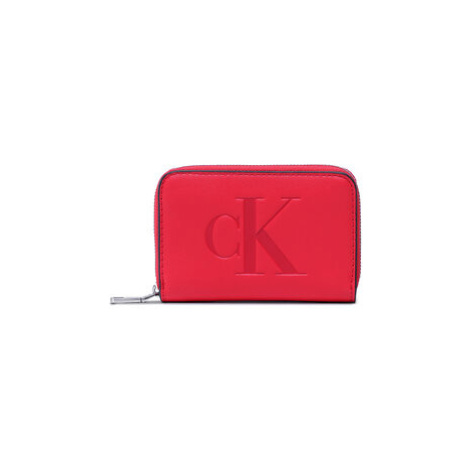 Calvin Klein Jeans Malá dámska peňaženka Sculpted Med Zip Around Mono K60K610096 Červená