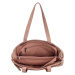 Beagles dámska taška shoperka Malaga s dekoratívnym popruhom - svetlo ružová - 7,6 L