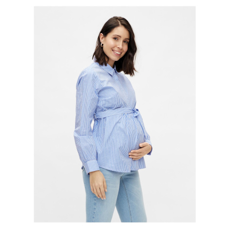 Modrá pruhovaná tehotenská košeľa Mama.licious Leticia Mama Licious