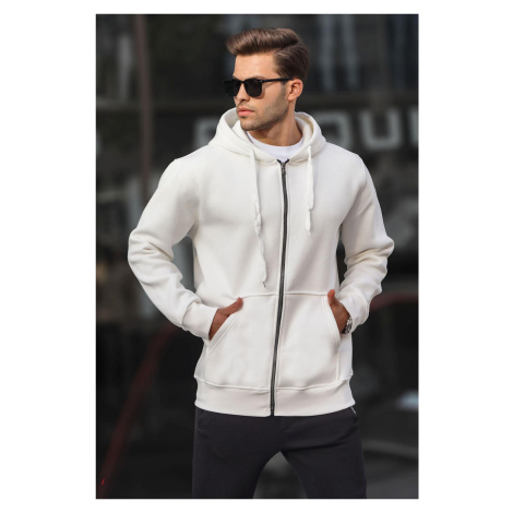 Madmext Men's Ecru Hooded Regular Fit Sweatshirt 6140