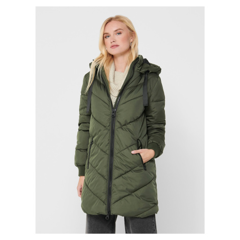 Zelený zimný prešívaný kabát Jacqueline de Yong JDY